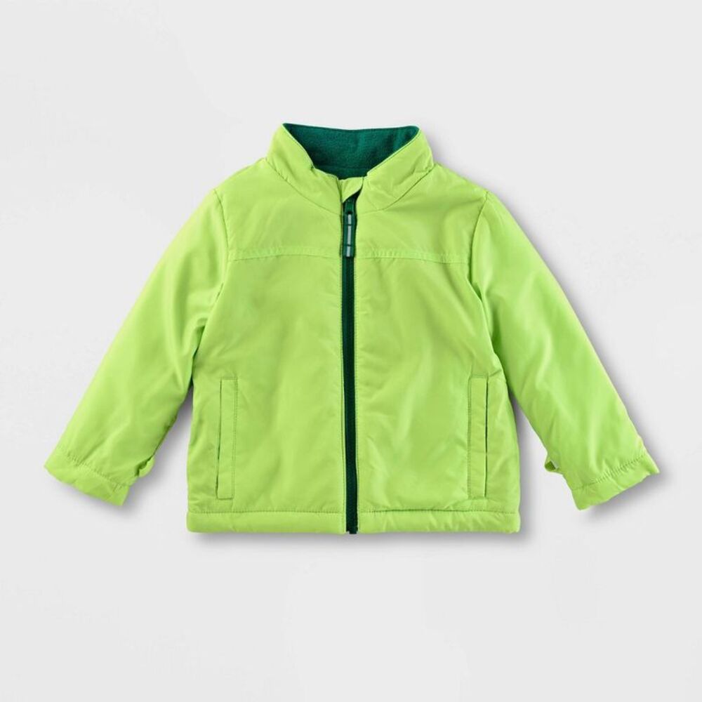 Baby 3-in-1 Snowplay Jacket - Cat & Jack Green 12M - Picture 4 of 4